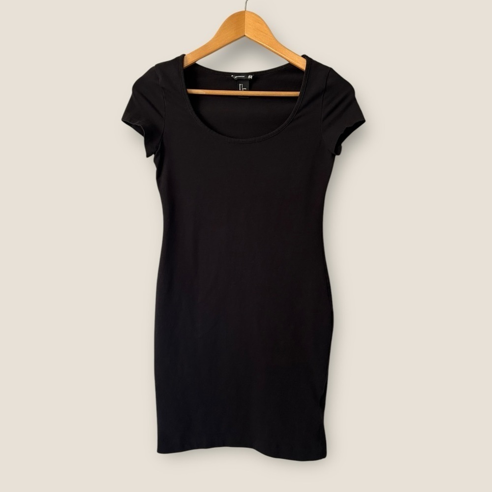 H&M Black Bodycon Fitted Cotton Dress